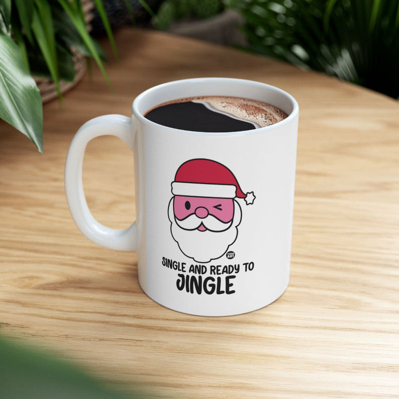 Load image into Gallery viewer, Single and Ready to Jingle Santa Mug

