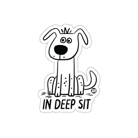 In Deep Sit Cartoon Dog Sticker Fun Animal Art Product