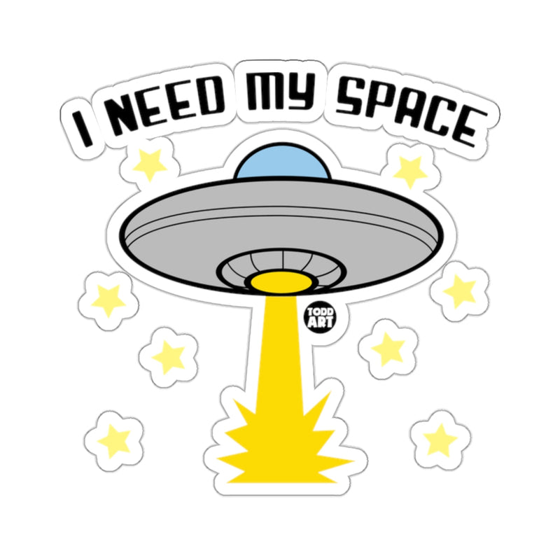 Load image into Gallery viewer, I Need My Space UFO Illustration Sticker Product

