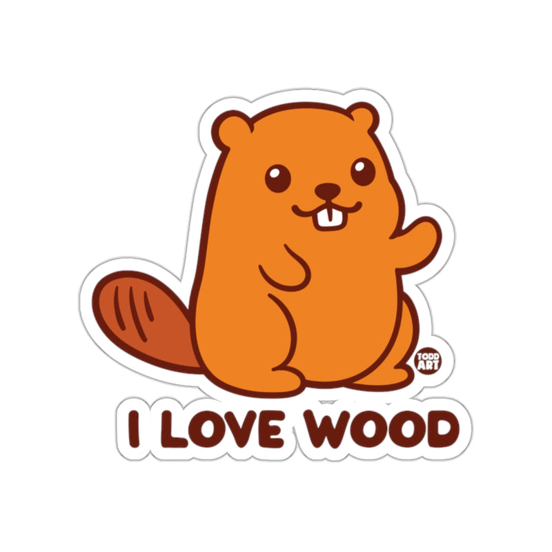 Load image into Gallery viewer, Cute Beaver I Love Wood Cartoon Art Sticker
