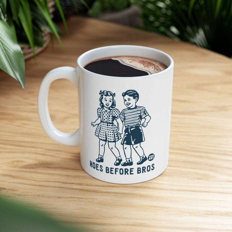Load image into Gallery viewer, Hoes Before Bros Vintage Coffee Mug for Fun Mornings
