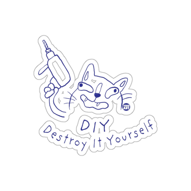 Load image into Gallery viewer, DIY Destroy It Yourself Cartoon Cat Sticker
