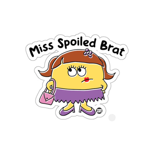 Miss Spoiled Brat with Handbag Cartoon Sticker