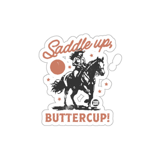 Saddle Up Buttercup Equestrian Sticker Design