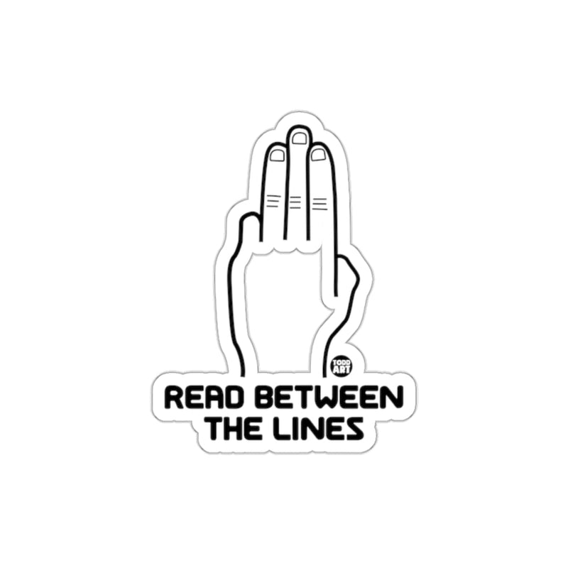 Load image into Gallery viewer, Read Between The Lines Sticker with Unique Hand Design

