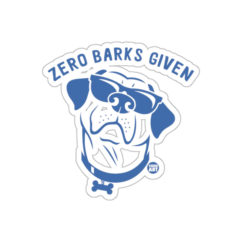 Load image into Gallery viewer, Zero Barks Given Dog with Sunglasses Sticker
