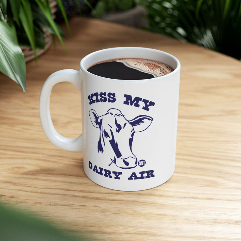 Load image into Gallery viewer, Kiss My Dairy Air Cow Design White Mug

