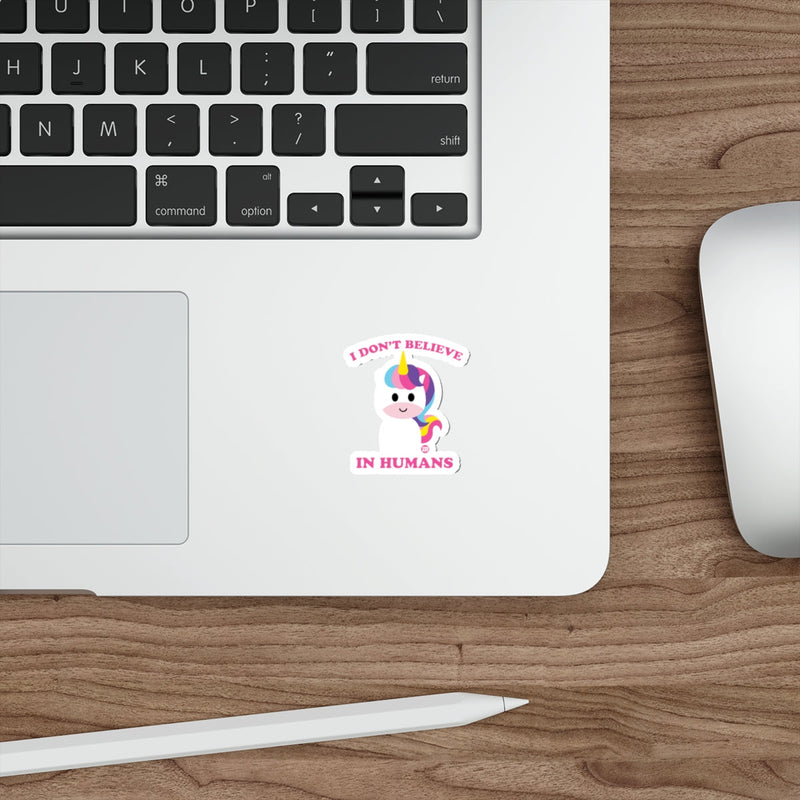 Load image into Gallery viewer, I Don't Believe In Humans Unicorn Sticker Cartoon Sticker
