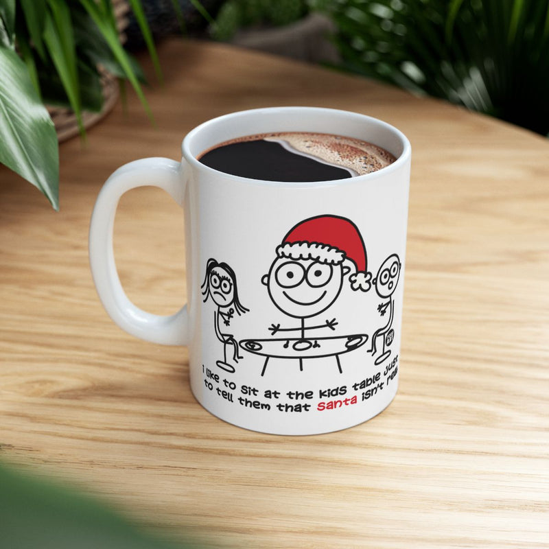 Load image into Gallery viewer, Funny Santa Themed Mug with Humorous Kids Table Design

