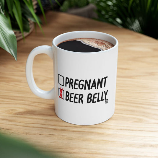 Humorous Checkmark Beer Belly Mug For Coffee Lovers