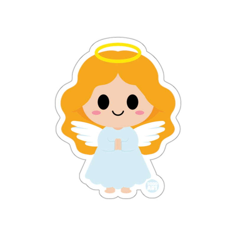 Load image into Gallery viewer, Adorable Cartoon Angel with Halo and Wings Sticker

