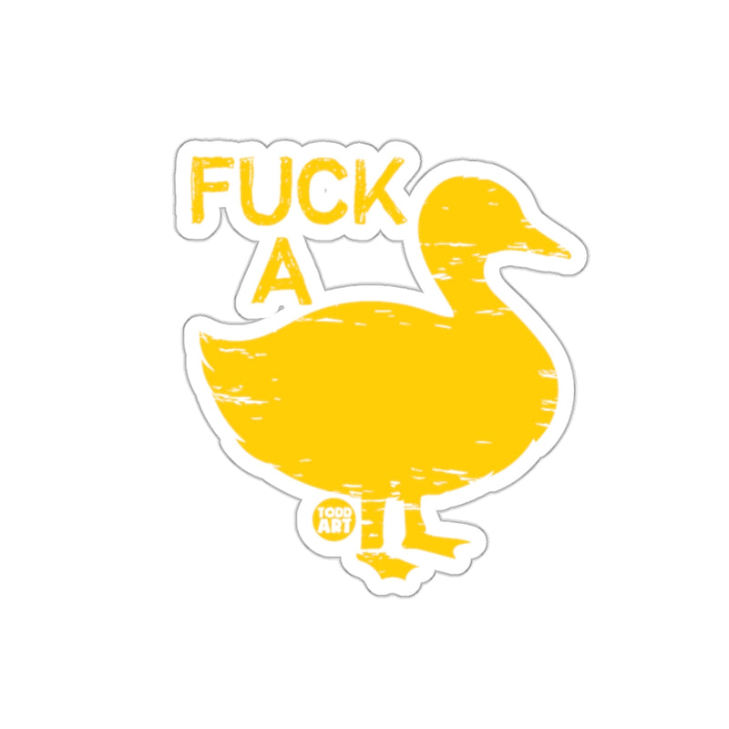 Load image into Gallery viewer, Yellow Duck Sticker with Fun Text Design
