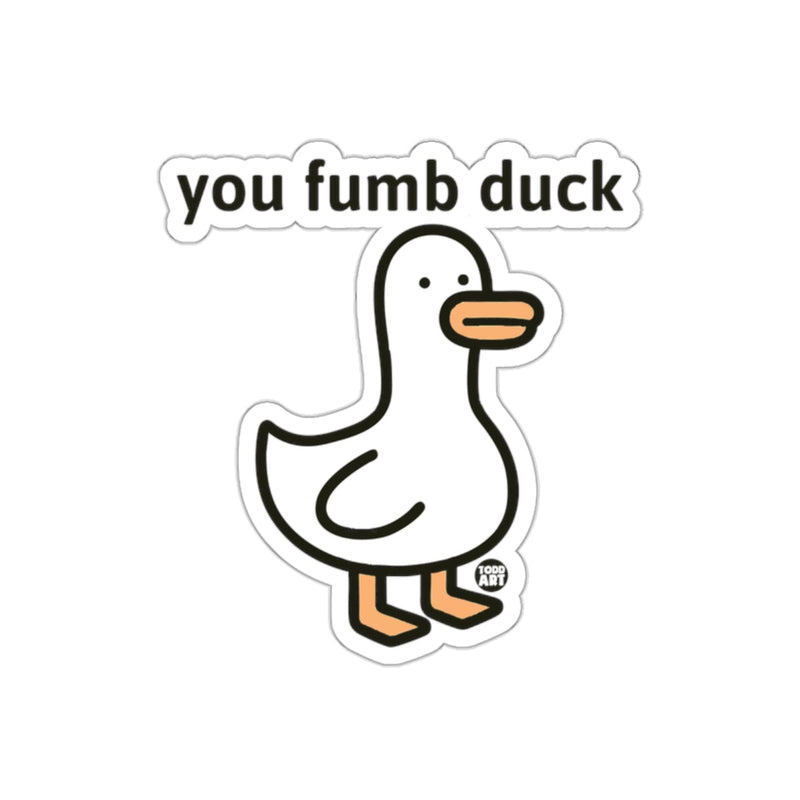 Load image into Gallery viewer, you fumb duck cartoon parody sticker product
