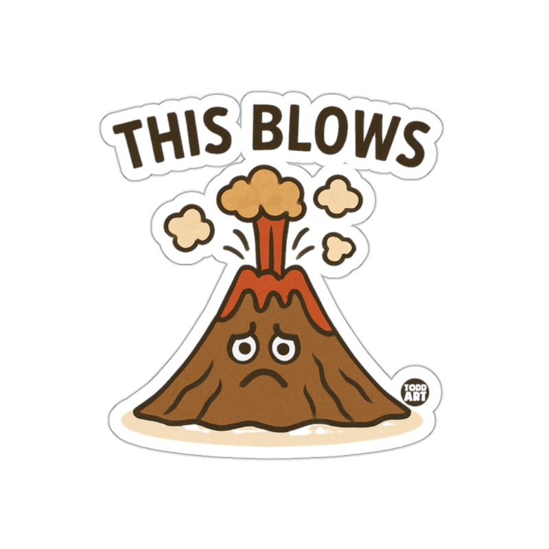 Load image into Gallery viewer, This Blows Sad Volcano Funny Sticker for Laptops Tablets
