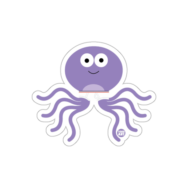 Load image into Gallery viewer, Cute Purple Octopus with Big Eyes Sticker
