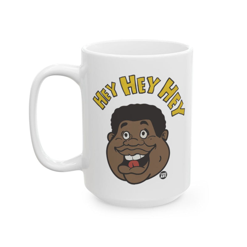 Load image into Gallery viewer, HEY HEY HEY Cartoon Character White Coffee Mug
