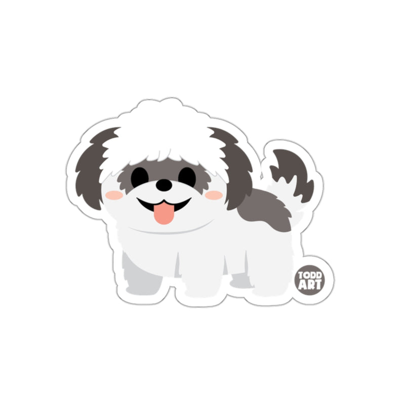 Load image into Gallery viewer, Cute Smiling Fluffy Dog Illustration Sticker
