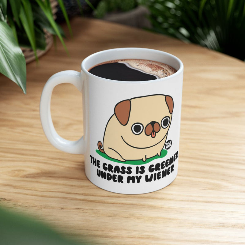 Load image into Gallery viewer, The Grass Is Greener Under My Wiener Coffee Mug
