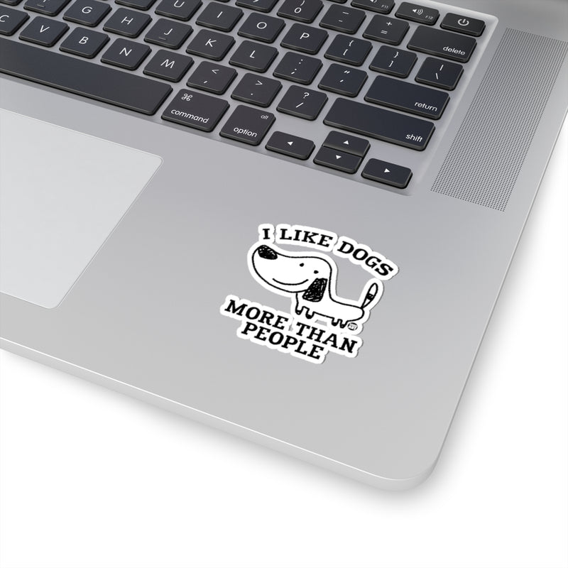 Load image into Gallery viewer, Like Dogs More Than People Vinyl Stickers, Cute Dog Stickers, Dog Laptop Stickers, Dog Water Bottle Sticker, Dog Rescue Support Stickers
