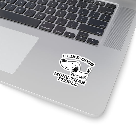 Like Dogs More Than People Vinyl Stickers, Cute Dog Stickers, Dog Laptop Stickers, Dog Water Bottle Sticker, Dog Rescue Support Stickers