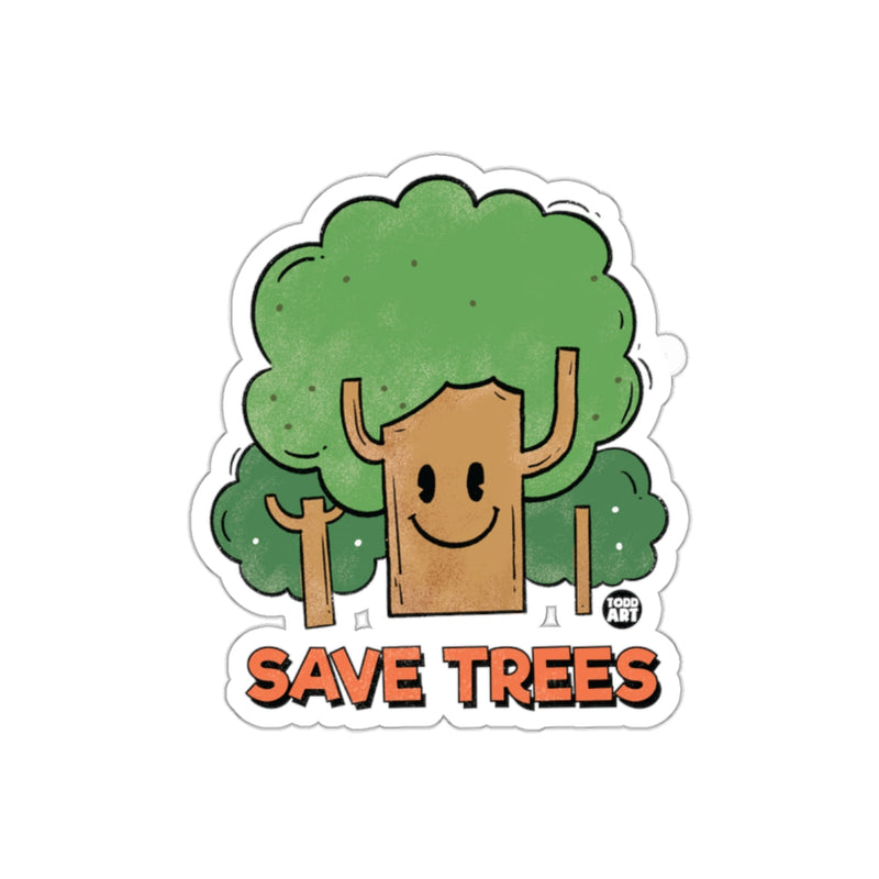 Load image into Gallery viewer, Save Trees Cute Tree Cartoon Illustration from Todd Art sticker
