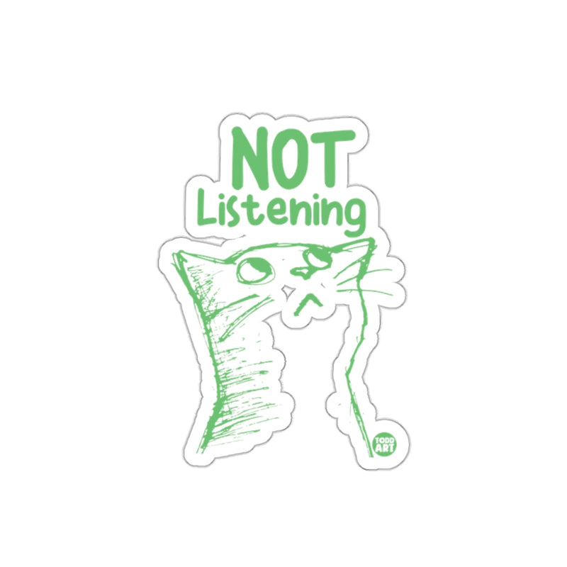 Load image into Gallery viewer, Not Listening Green Cat Design Sticker
