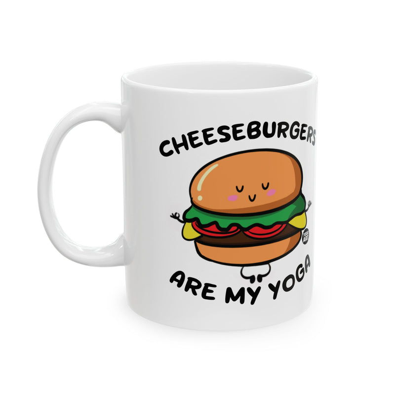 Load image into Gallery viewer, Cheeseburgers Are My Yoga Coffee Mug, Cheeseburger Lover Coffee Mug
