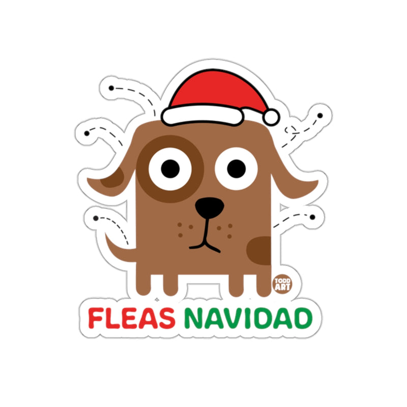 Load image into Gallery viewer, Fleas Navidad Dog with Santa Hat Graphic Sticker
