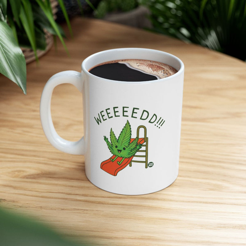 Load image into Gallery viewer, Fun Weed Leaf Sliding Down Mug for Coffee Lovers
