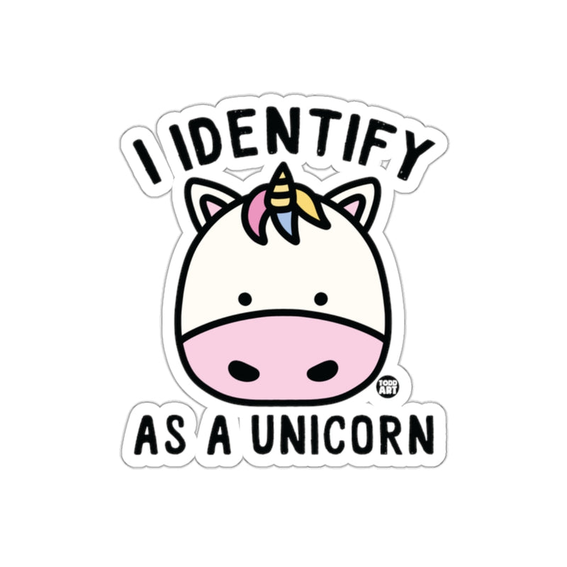 Load image into Gallery viewer, I Identify as a Unicorn Cute Cartoon Sticker
