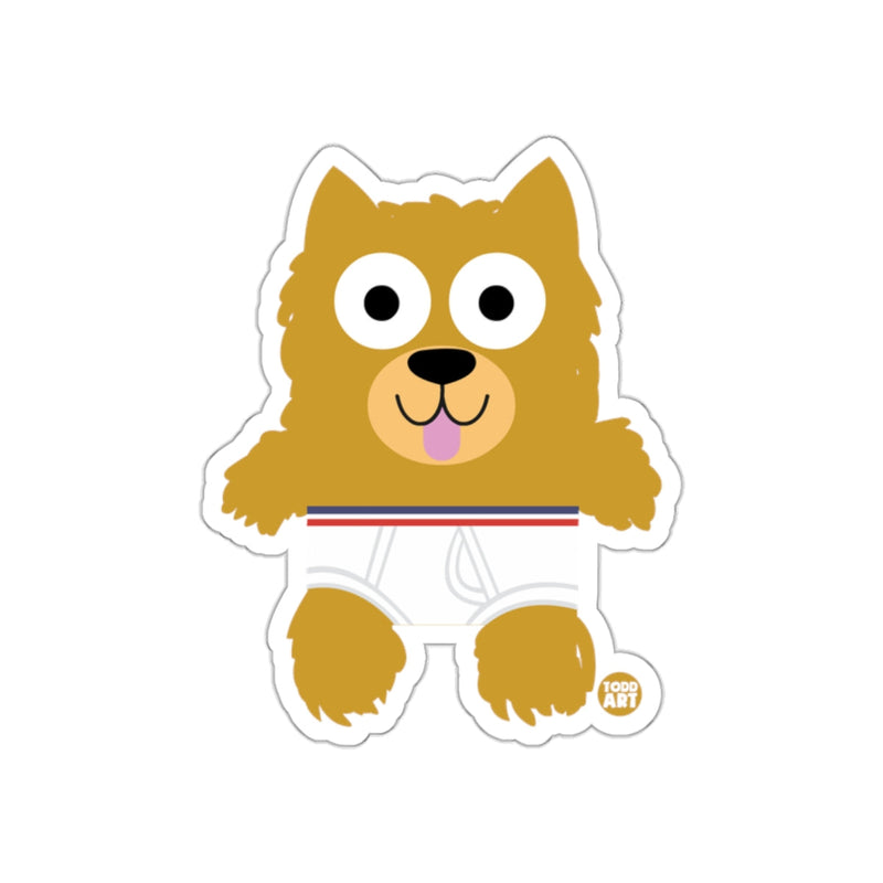 Load image into Gallery viewer, Cute Cartoon Dog in Underwear Sticker Design
