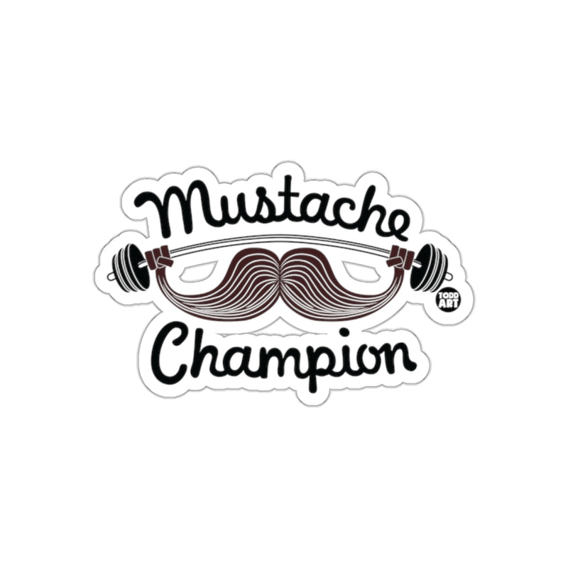 Load image into Gallery viewer, Mustache Champion Design With Barbell and Mustache sticker
