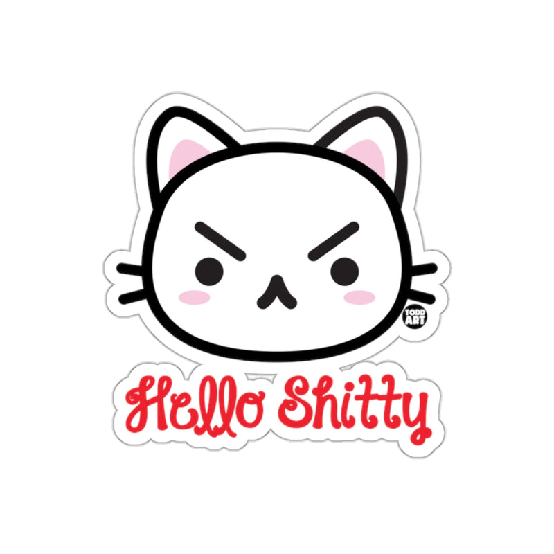 Load image into Gallery viewer, Hello Shitty Cute Angry Cat Sticker Graphic Decal
