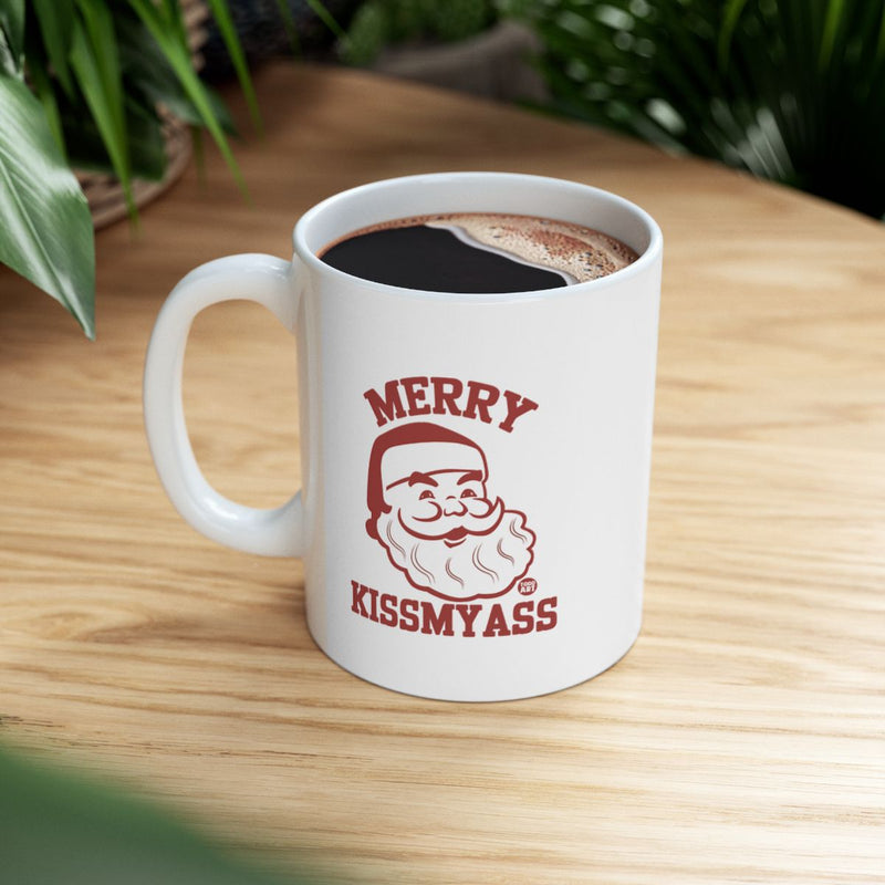 Load image into Gallery viewer, Merry Kissmyass Santa Mug for Coffee Lovers
