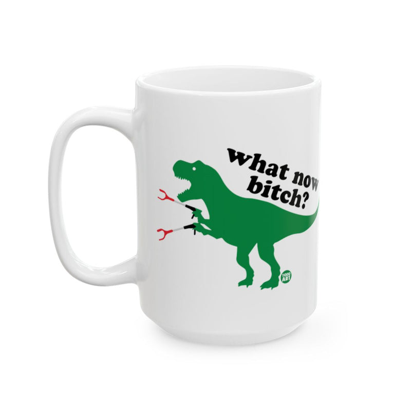 Load image into Gallery viewer, T-Rex What Now Bitch Funny Dinosaur Mug

