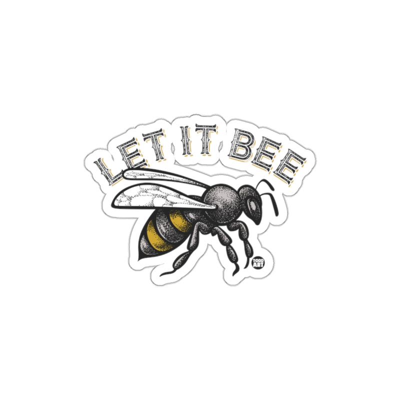Load image into Gallery viewer, Let It Bee Sticker with Illustrative Honeybee Design
