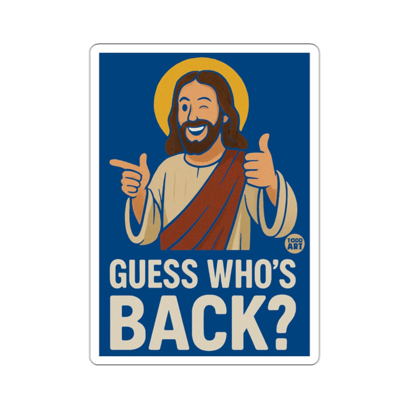 Load image into Gallery viewer, Winking Jesus Pointing Guess Who's Back Todd Art product

