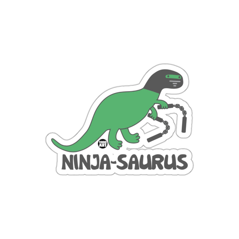 Load image into Gallery viewer, Green And Black Dinosaur Ninja Sticker Product
