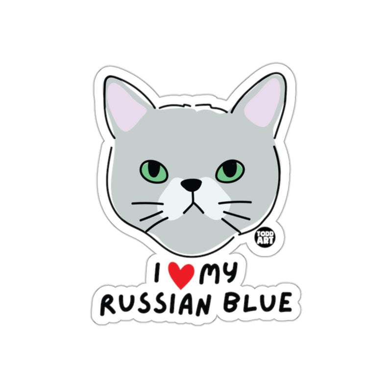 Load image into Gallery viewer, I Love My Russian Blue Cat Cute Design Sticker
