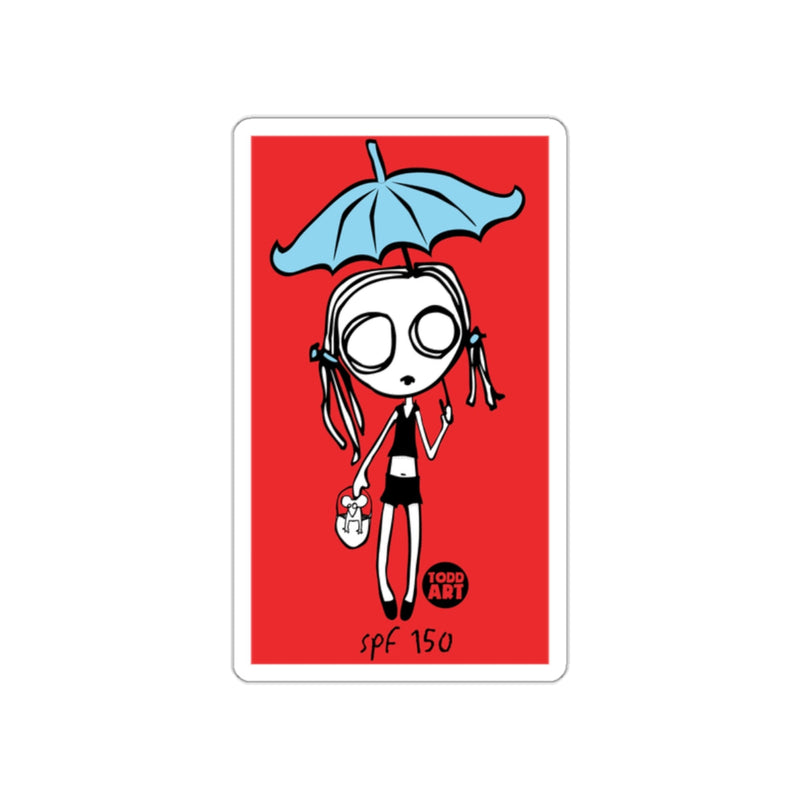 Load image into Gallery viewer, SPF 150 Todd Art Character with Blue Umbrella Sticker
