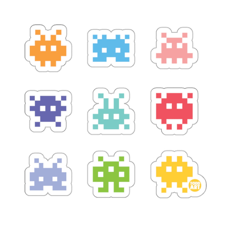 Load image into Gallery viewer, Colorful Retro Pixel Art sticker for Geeky Fun
