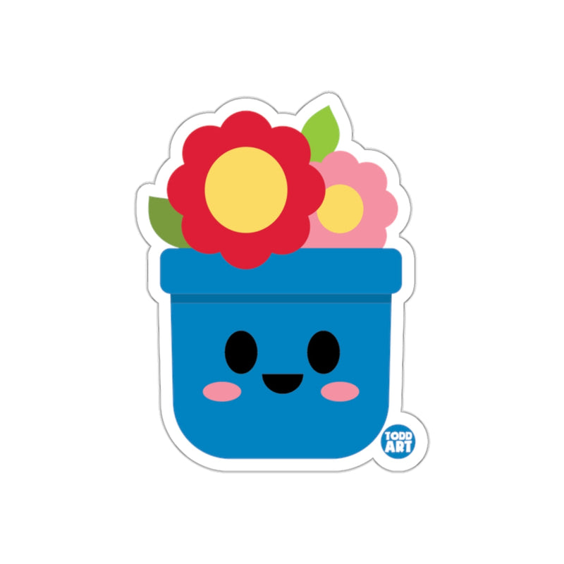 Load image into Gallery viewer, Cute Smiling Flower Pot with Colorful Blooms Sticker

