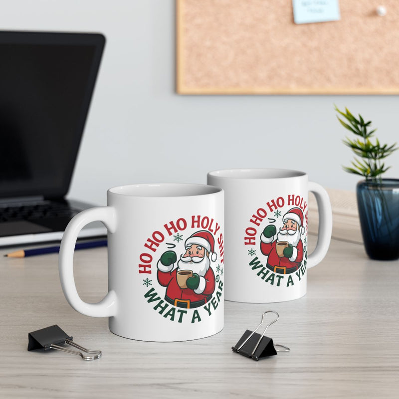 Load image into Gallery viewer, Ho Ho Ho Holy Shit What A Year Santa Claus Mug
