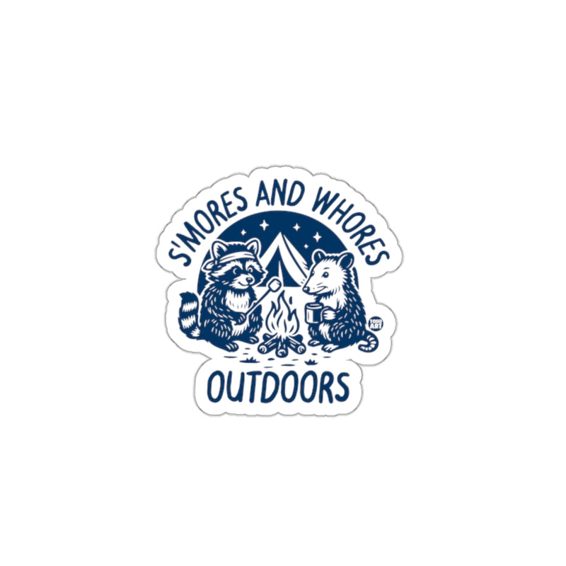 Load image into Gallery viewer, Smores and Whores Outdoors Camping Sticker
