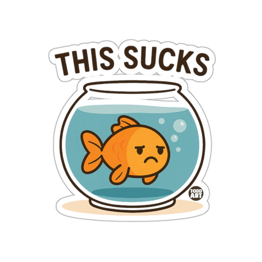 This Sucks Sad Goldfish in Fishbowl Sticker