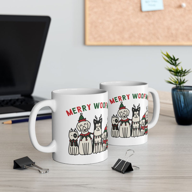 Load image into Gallery viewer, Merry Woofmas Dog and Cat Holiday Coffee Mug
