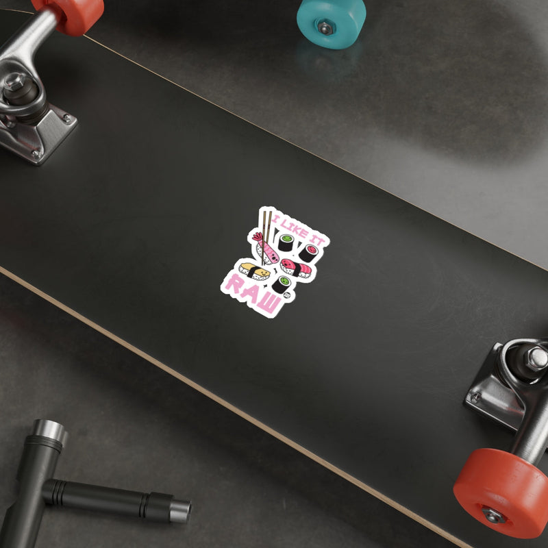 Load image into Gallery viewer, I Like It Raw Sushi Sticker for Skateboards
