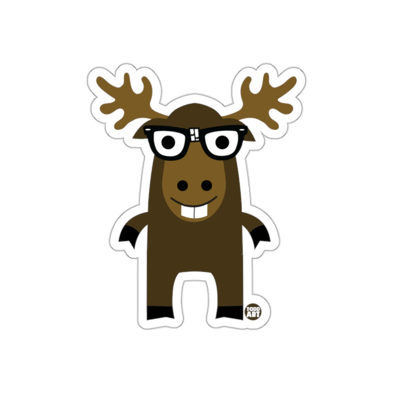 Load image into Gallery viewer, Cute Moose With Glasses Cartoon Character sticker
