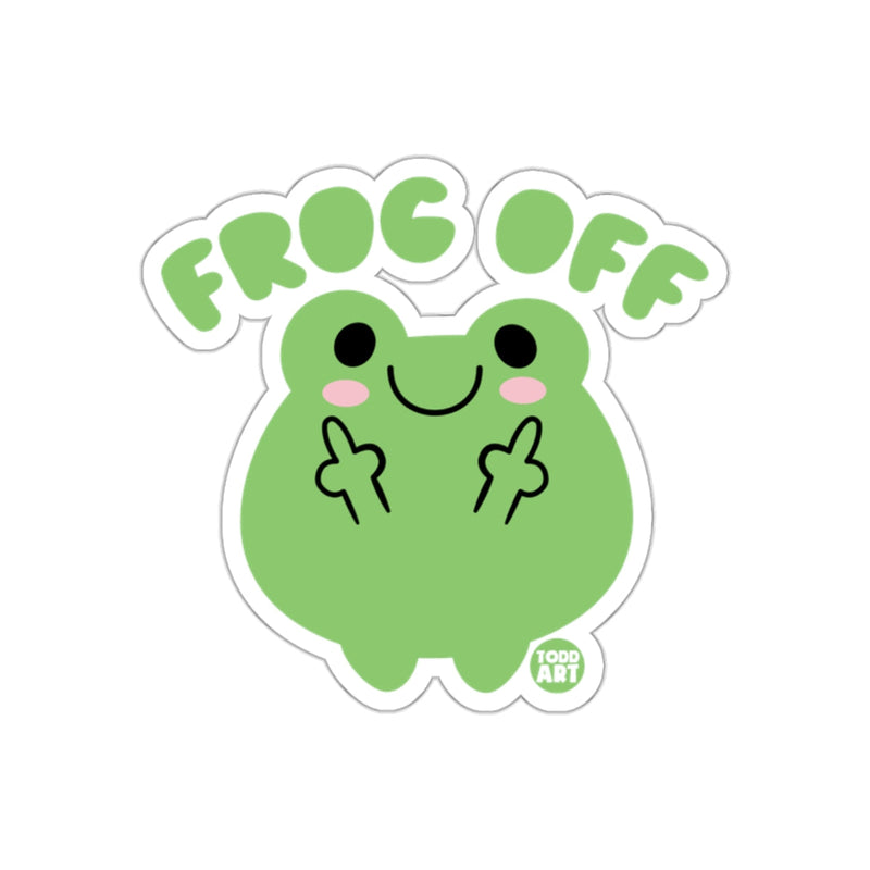 Load image into Gallery viewer, Frog Off Cute Green Frog Sticker Art Product
