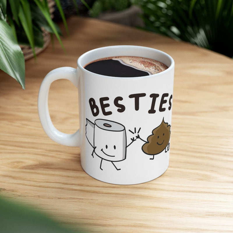 Load image into Gallery viewer, Besties Toilet Paper and Poop Cartoon Coffee Mug

